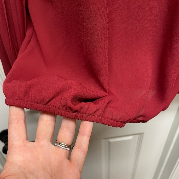 NY&Co Red High Neck Blouse - Picture 4 of 7